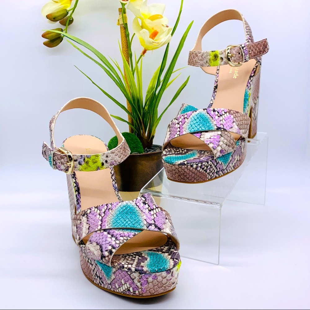 Kate Spade Brand New Grace Python Platform Sandals - image 2